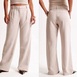 Abercrombie & Fitch Sloane Pants‎ Womens Beige Wide Leg Pleated Trousers Size 6